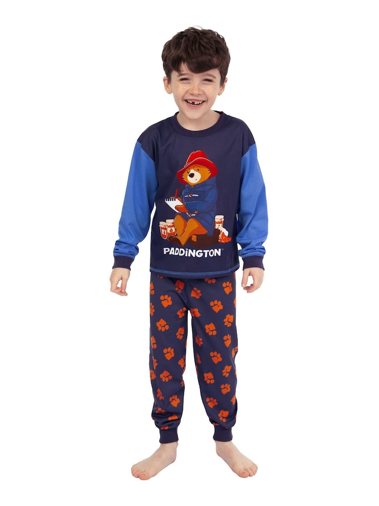 Character Blue Paddington Bear Long Sleeve Pyjamas - Image 1 of 12 Character Blue Paddington Bear Long Sleeve Pyjamas - Image 1 of 12