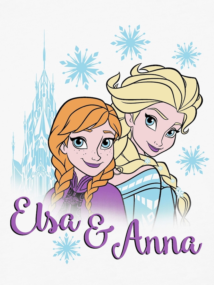 Character Disney Frozen Anna & Elsa 100% Cotton T-Shirts 2 Pack - Bild 6 von 6