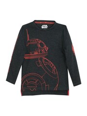 Character Grey Star Wars BB8 Long Sleeve 100% Cotton Top - Image 1 of 4