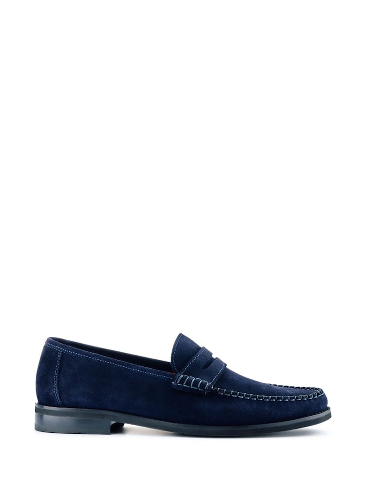 Jones Bootmaker Blue Quennell Leather Penny Loafers - Image 2 of 6 Jones Bootmaker Blue Quennell Leather Penny Loafers - Image 2 of 6