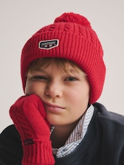 Superdry Pom Hat and Gloves Set - Imagen 1 de 4