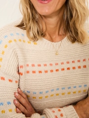 FatFace Isla Ivory Pattern Jumper - Image 5 of 6