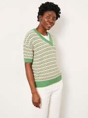 FatFace Hattie Green Pattern Jumper - Image 1 of 6