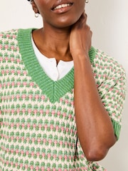 FatFace Hattie Green Pattern Jumper - Image 4 of 6