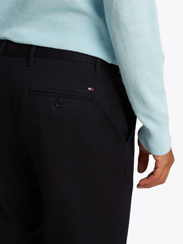 Tommy Hilfiger Black 100% Cotton 1985 Denton Straight Stretch Chino Trousers - Image 2 of 6