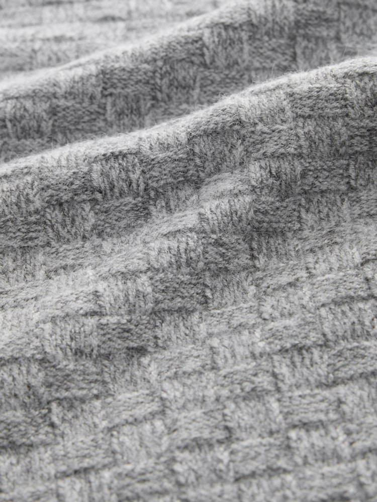 Grey Regular Fit Textured Crew Neck Knitted Jumper - Image 2 of 3