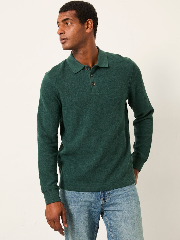 FatFace Shawford Green Long Sleeve Polo - Image 1 of 5 FatFace Shawford Green Long Sleeve Polo - Image 1 of 5