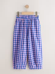 Purple Gingham Pull On Barrel Trousers (3-16yrs) - Image 1 of 4