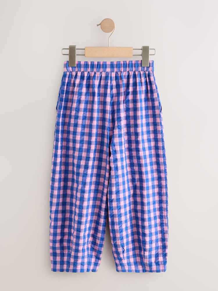 Purple Gingham Pull On Barrel Trousers (3-16yrs) - Image 2 of 4