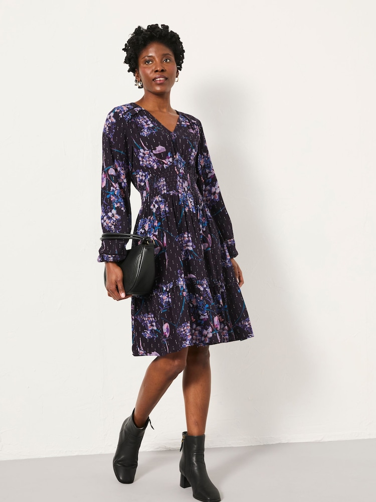 FatFace Pippa Dark Purple Heritage Floral Dress - Image 1 of 6 FatFace Pippa Dark Purple Heritage Floral Dress - Image 1 of 6