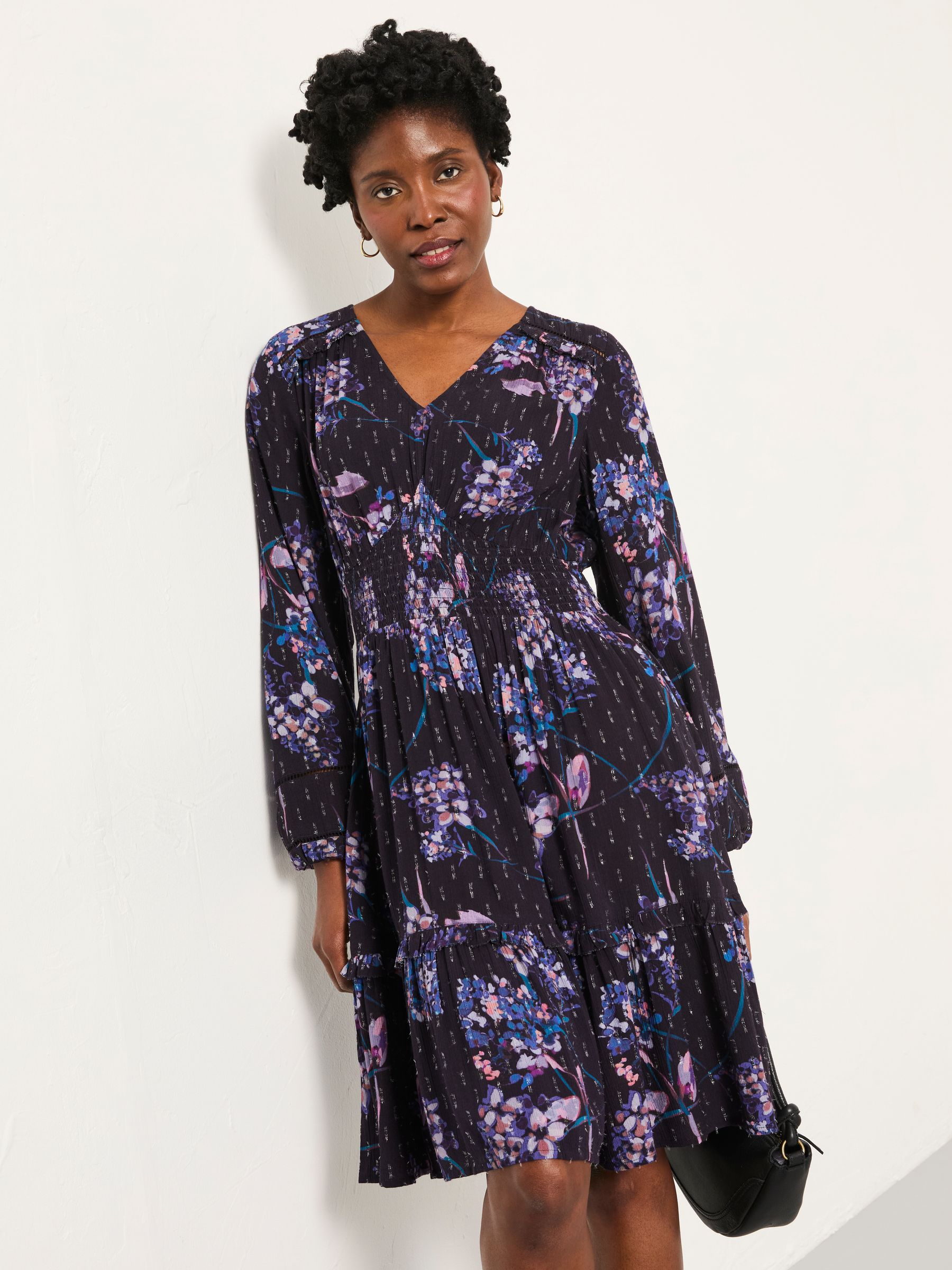 Buy FatFace Pippa Dark Purple Heritage Midi Floral Dress from Next