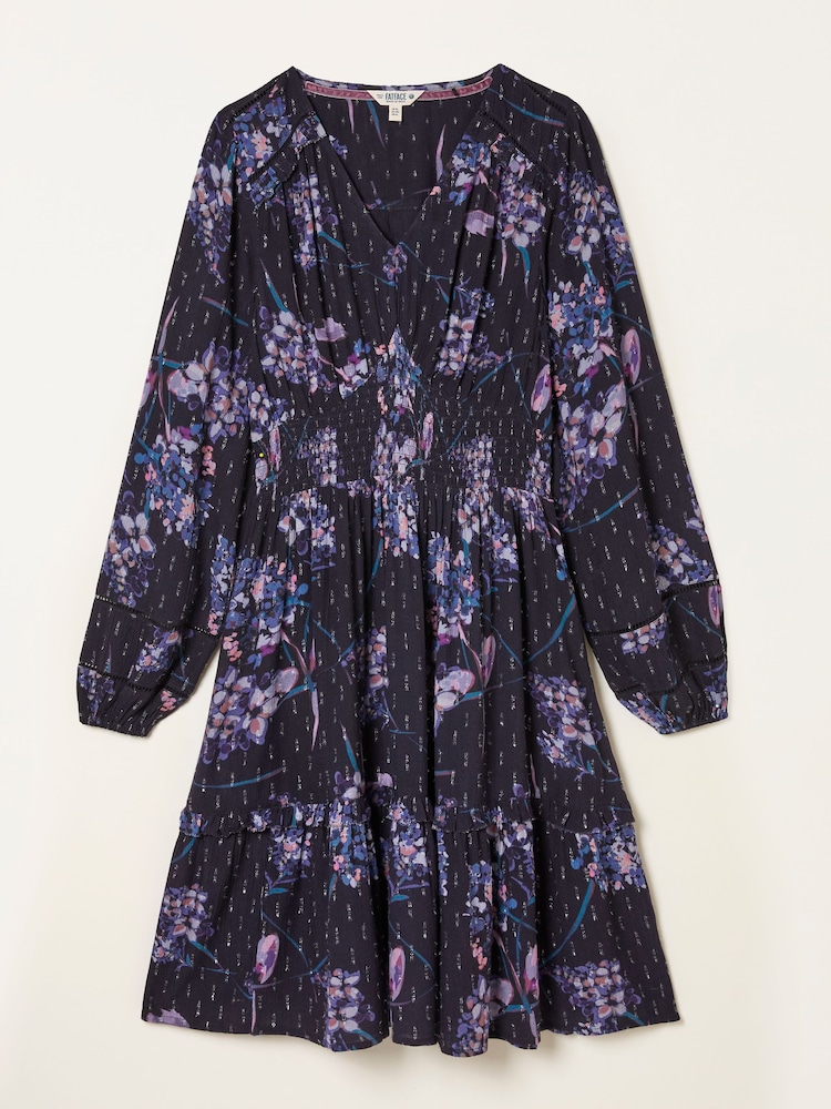 FatFace Pippa Dark Purple Heritage Floral Dress - Image 6 of 6 FatFace Pippa Dark Purple Heritage Floral Dress - Image 6 of 6
