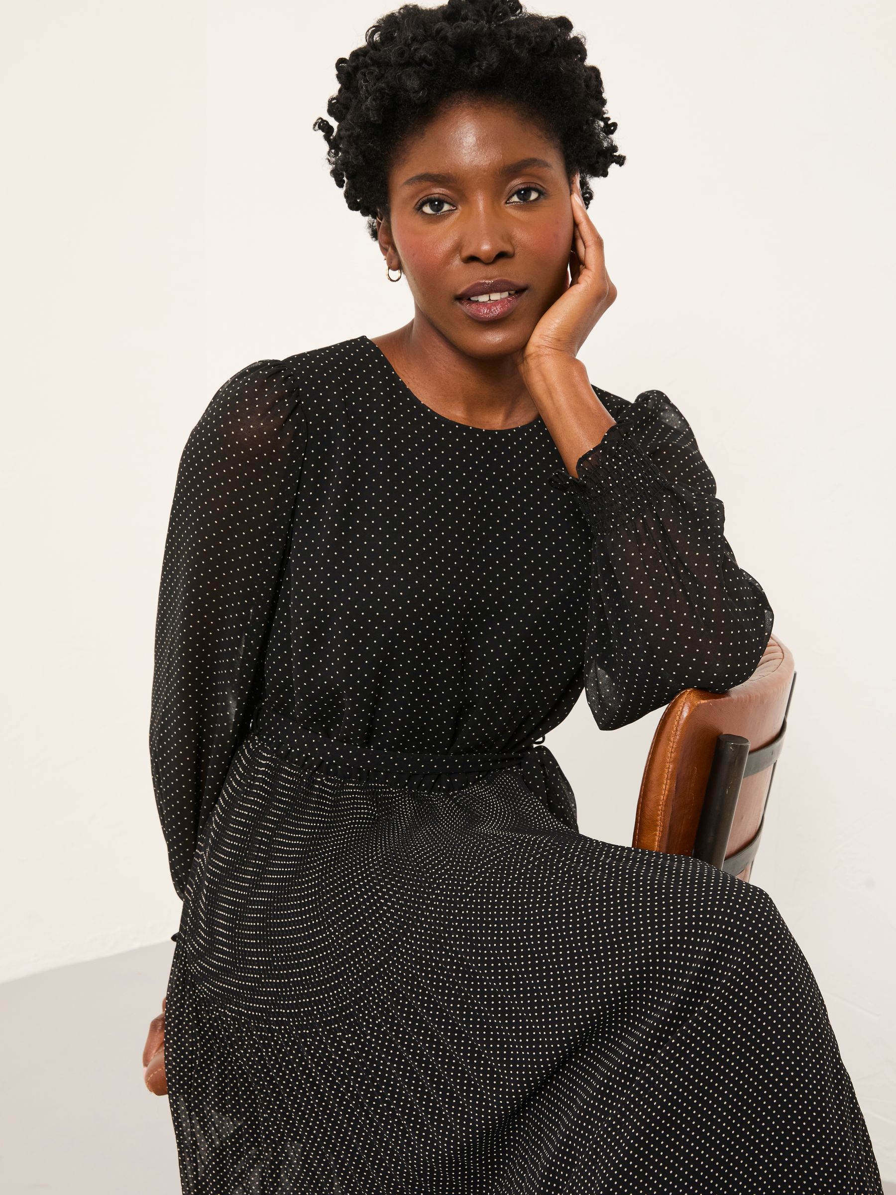 Buy FatFace Darcy Black Pin Spot Darcy Midi Dress from the Next UK
