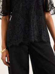 FatFace Claudi Black Lace Blouse - Image 5 of 7