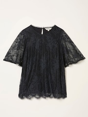 FatFace Claudi Black Lace Blouse - Image 7 of 7