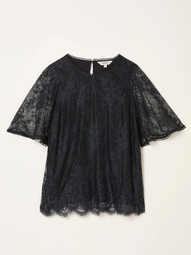 FatFace Claudi Black Lace Blouse - Image 7 of 7
