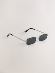 Silver Metal Rectangular Sunglasses - Image 1 of 3