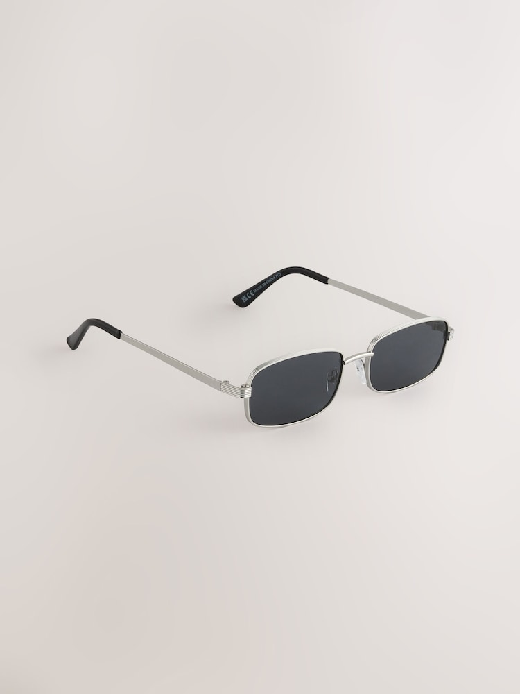 Silver Metal Rectangular Sunglasses - Image 1 of 3
