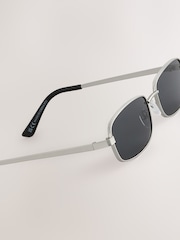Silver Metal Rectangular Sunglasses - Image 5 of 5