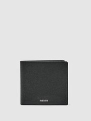 Reiss Black Henry Micro-Grain Leather Wallet - Image 1 of 4