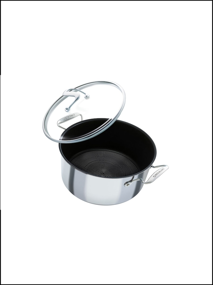 Circulon Silver C Series Steelshield Clad Hybrid Non Stick Stockpot With Toughened Glass Lid - Image 2 of 8