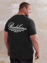 BadRhino Big & Tall Black Script Print 100% Cotton T-Shirt - Image 3 of 6