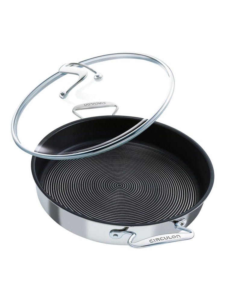 Circulon Silver C Series Steelshield Clad Hybrid Non Stick Sauteus 30cm With Toughened Glass Lid - Image 2 of 11