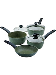 Prestige 4 Piece Green Aluminium Plan Based Non Stick Induction Cookware Set - Image 1 of 1