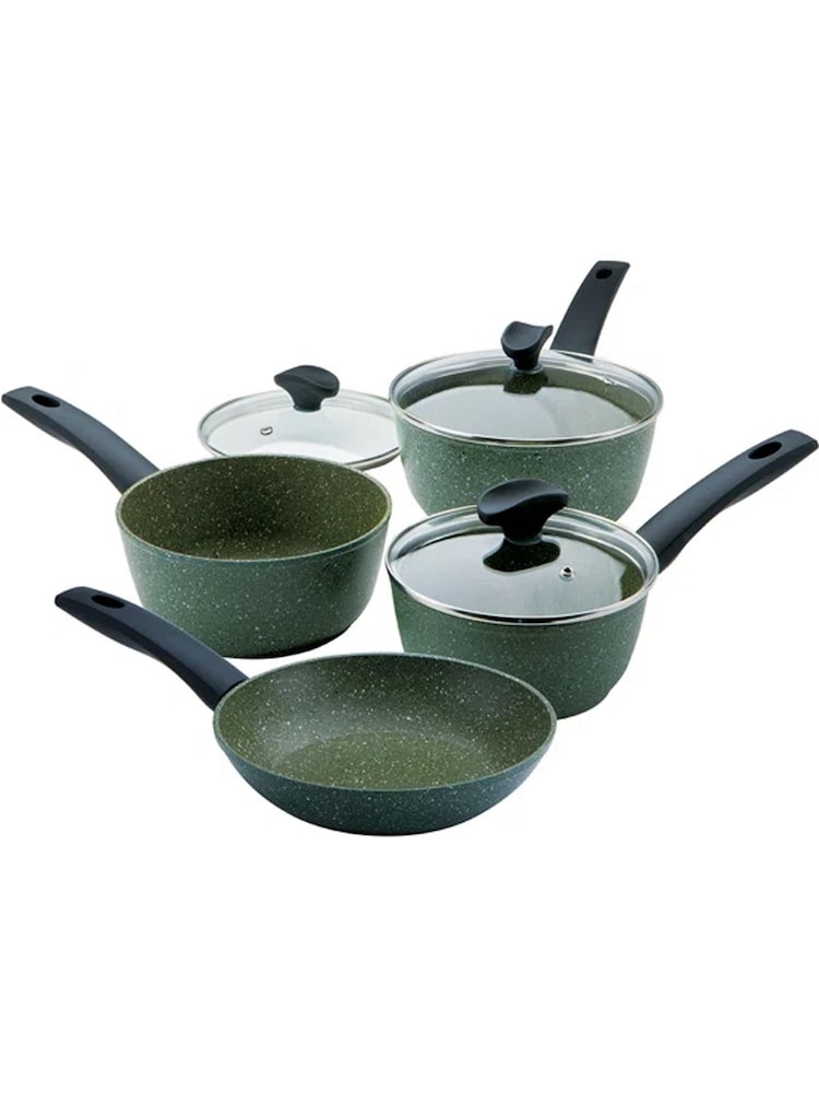 Prestige 4 Piece Green Aluminium Plan Based Non Stick Induction Cookware Set - Image 1 of 1