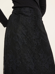 FatFace Nancy Black Lace Midi Skirt - Image 4 of 6