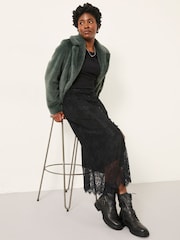 FatFace Nancy Black Lace Midi Skirt - Image 5 of 6
