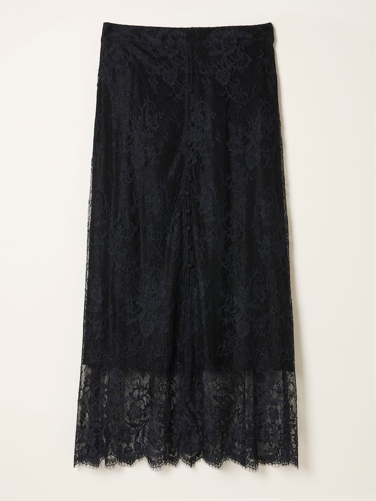 FatFace Nancy Black Lace Midi Skirt - Image 6 of 6 FatFace Nancy Black Lace Midi Skirt - Image 6 of 6