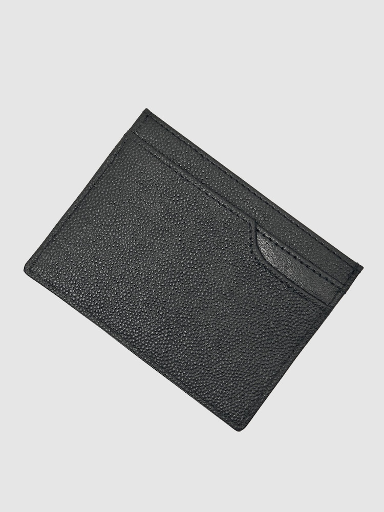 Reiss Black Hugo Micro-Grain Leather Card Holder - Image 2 of 3 Reiss Black Hugo Micro-Grain Leather Card Holder - Image 2 of 3