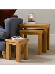 Cotswold Company Rustic Oak Oakland Nest of Table - Image 1 of 5