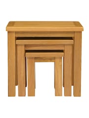 Cotswold Company Rustic Oak Oakland Nest of Table - Image 2 of 5