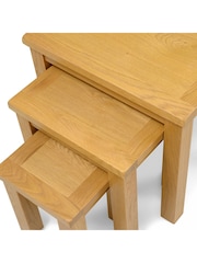 Cotswold Company Rustic Oak Oakland Nest of Table - Image 3 of 5