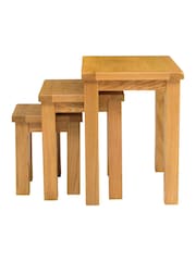 Cotswold Company Rustic Oak Oakland Nest of Table - Image 4 of 5