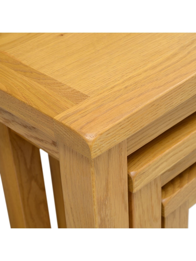 Cotswold Company Rustic Oak Oakland Nest of Table - Image 5 of 5