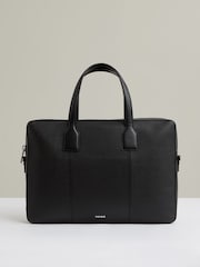 Reiss Black Carlos Micro-Grain Leather Briefcase - Image 1 of 6