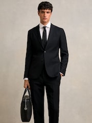 Reiss Black Carlos Micro-Grain Leather Briefcase - Image 2 of 6