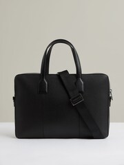 Reiss Black Carlos Micro-Grain Leather Briefcase - Image 5 of 6