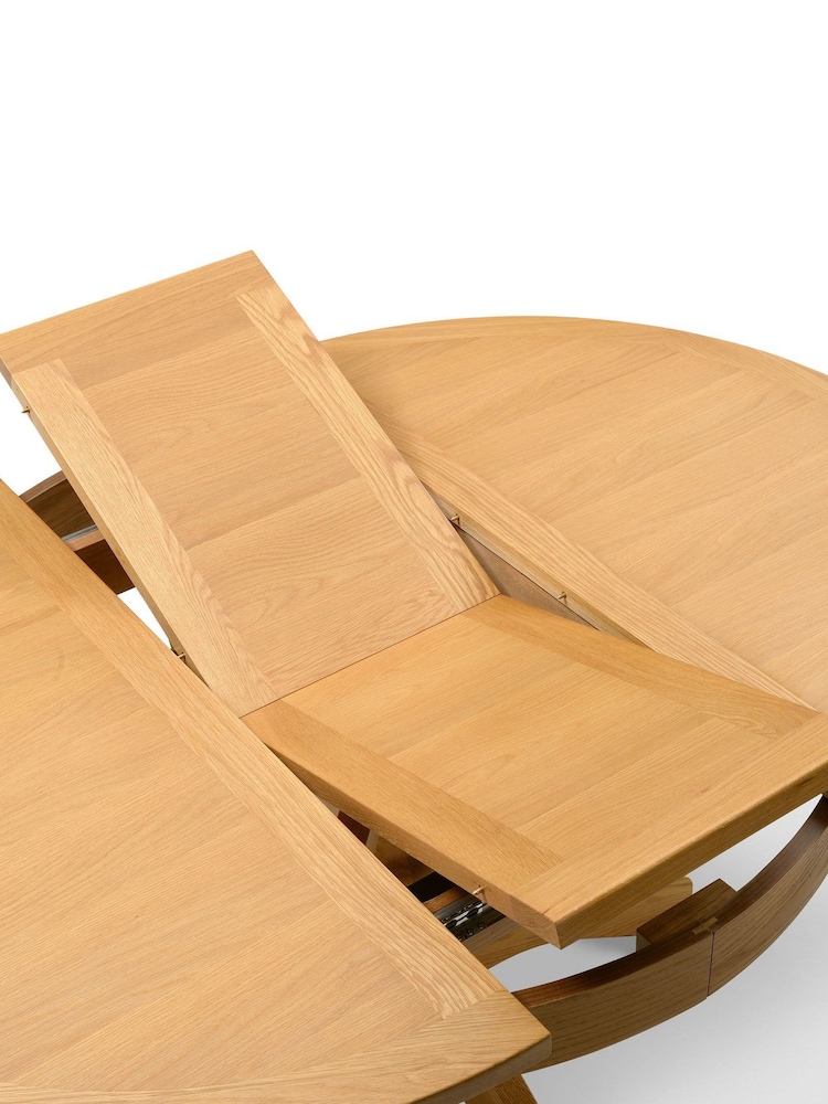 Cotswold Company Rustic Oak Oakland Round Extending Dining Table - Image 6 of 6