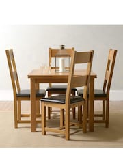 Cotswold Company Rustic Oak Oakland Square Extending Dining Table - Image 1 of 5