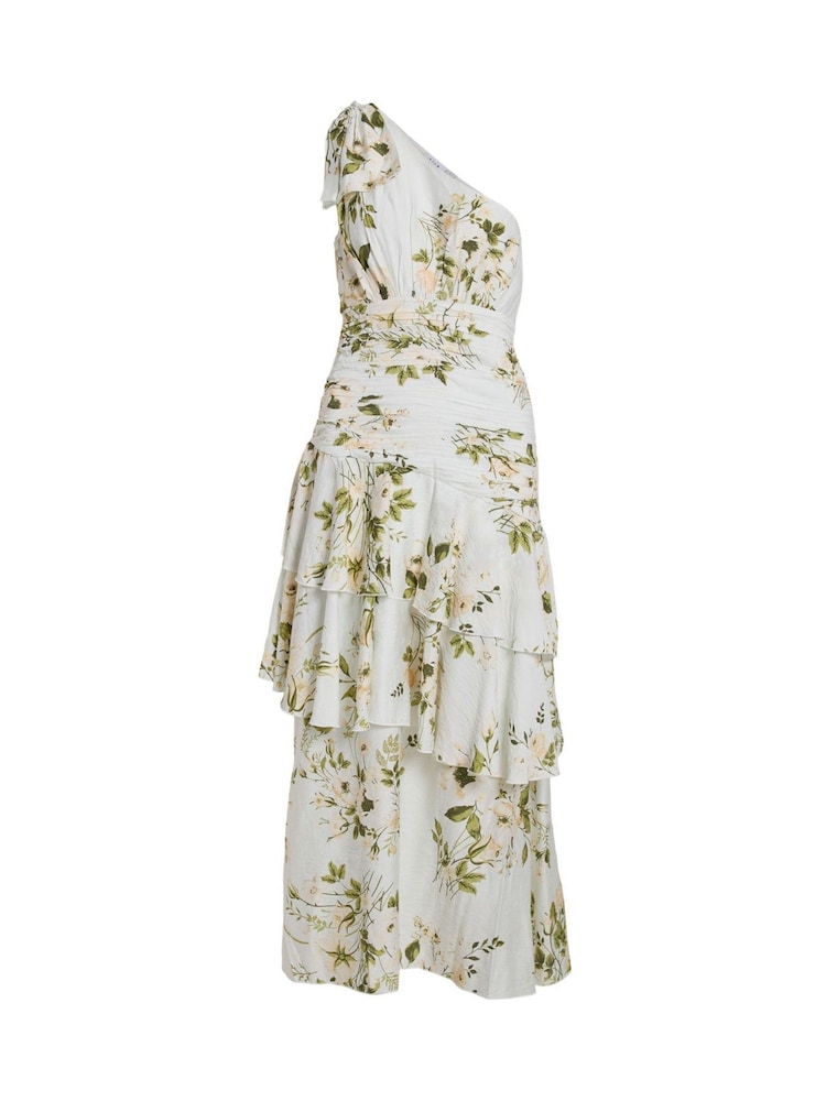 VILA White One Shoulder Floral Ruffle Maxi Dress - Image 8 of 8 VILA White One Shoulder Floral Ruffle Maxi Dress - Image 8 of 8