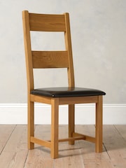 Cotswold Company Rustic Oak Oakland Ladderback Dining Chair Set of 2 - Image 1 of 5