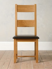 Cotswold Company Rustic Oak Oakland Ladderback Dining Chair Set of 2 - Image 2 of 5