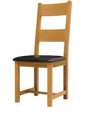 Cotswold Company Rustic Oak Oakland Ladderback Dining Chair Set of 2 - Image 3 of 5