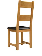 Cotswold Company Rustic Oak Oakland Ladderback Dining Chair Set of 2 - Image 4 of 5