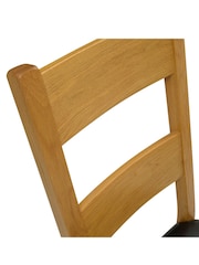 Cotswold Company Rustic Oak Oakland Ladderback Dining Chair Set of 2 - Image 5 of 5