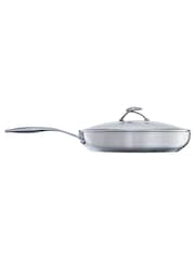Circulon Silver S Series Steelshield Stainless Steel Hybrid Non Stick Saute 30cm 4.7L With Toughened Glass Lid - Image 1 of 8